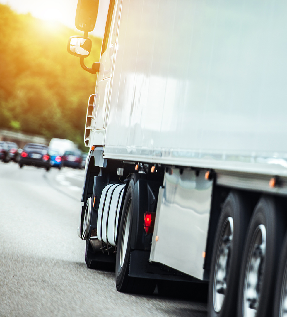 Road freight transport truck